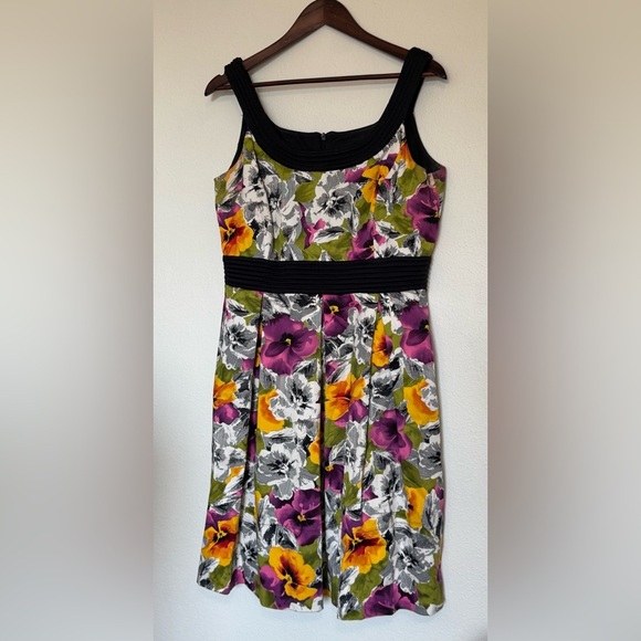 DONNA RICCO floral sleeveless dress size 14 - Picture 1 of 12